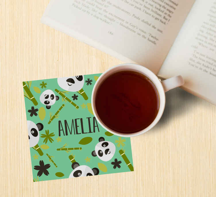 Hermosos pandas con nombre más posavasos - TenVinilo