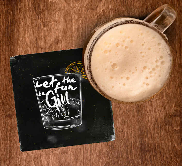 Let the fun begin text coasters - TenStickers