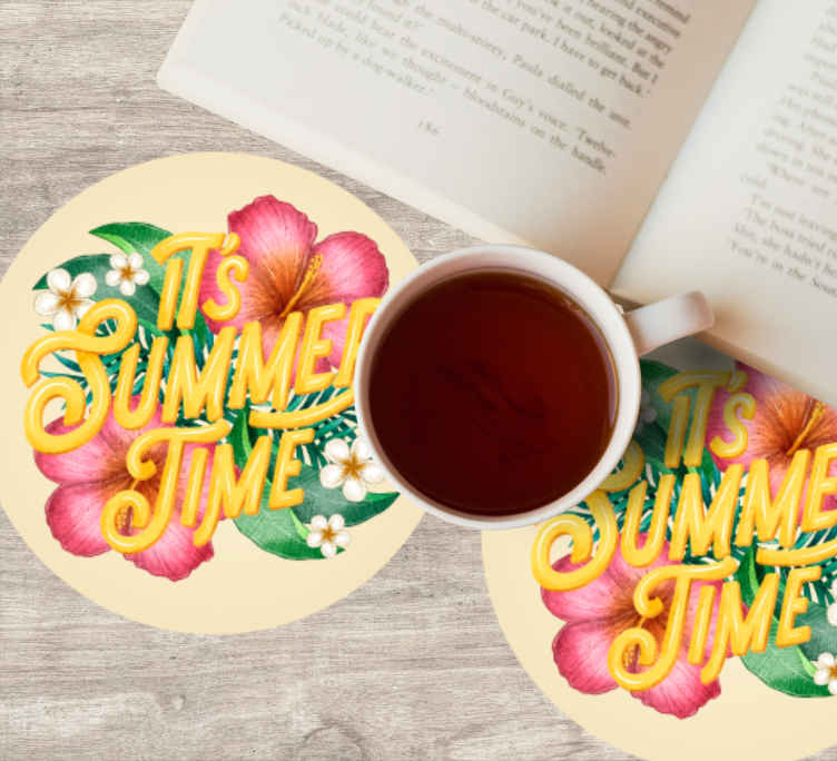 Tekst onderzetters bloemige zomerquote - TenStickers
