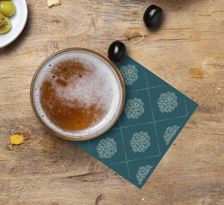 Bases para copos de motivo floral elegante - TenStickers