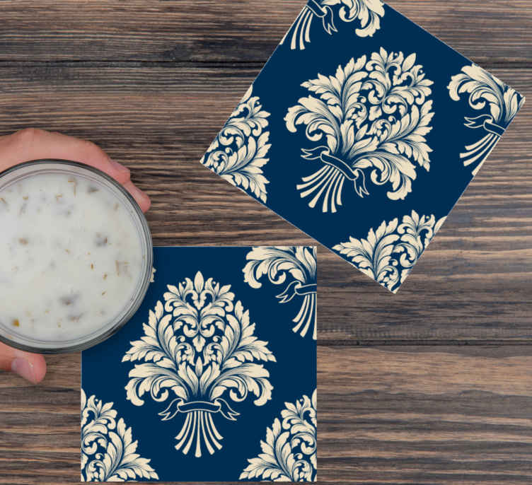 Vintage coasters with intricate leaf design - TenStickers