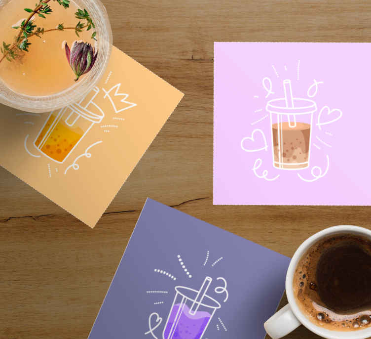 Dessous de verre moderne illustrations de boissons colorées - TenStickers