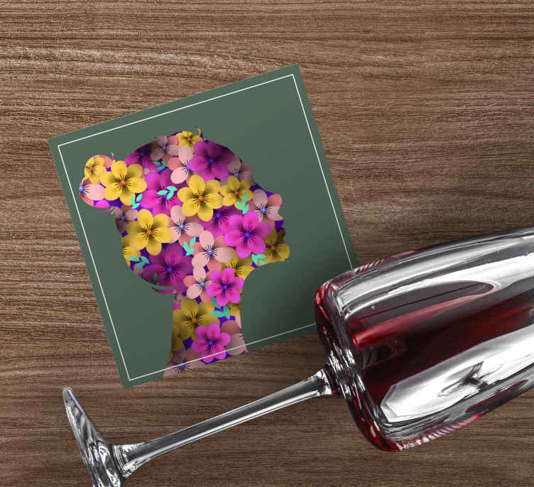 Underlag moderne blomster silhuett profil - Tenstickers