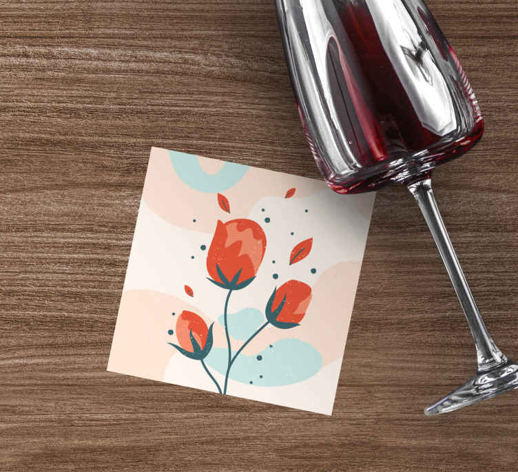 Moderne onderzetters stijlvol bloemenarrangement - TenStickers