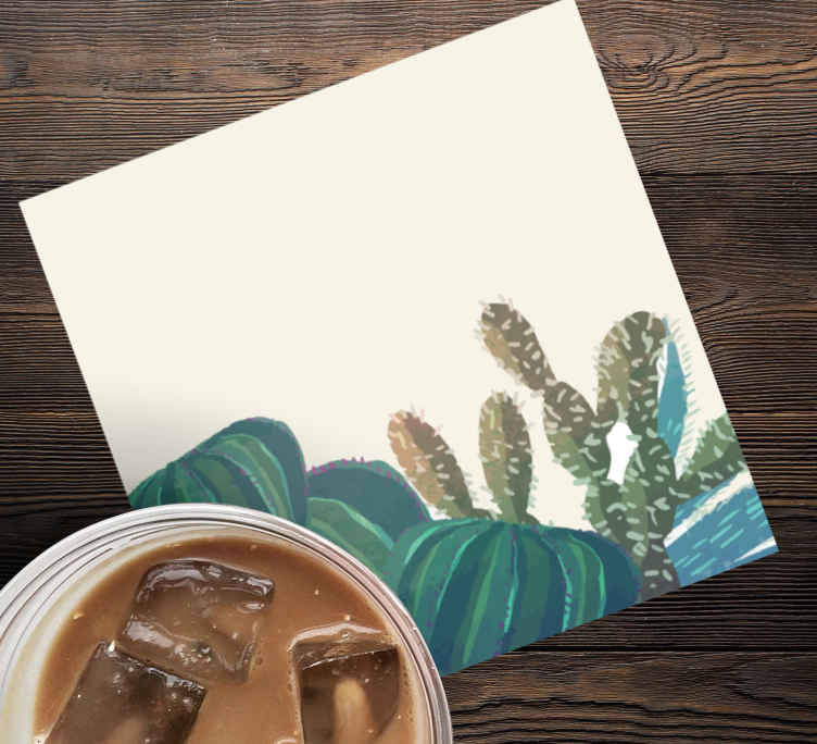 Posavasos arreglo de cactus con textura - TenVinilo