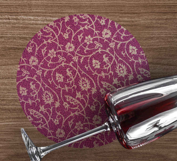 Bases para copos de superfície com motivo floral - TenStickers