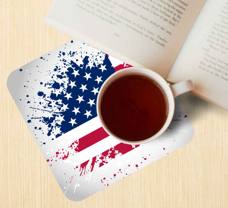 USA flag explosion more coasters - TenStickers