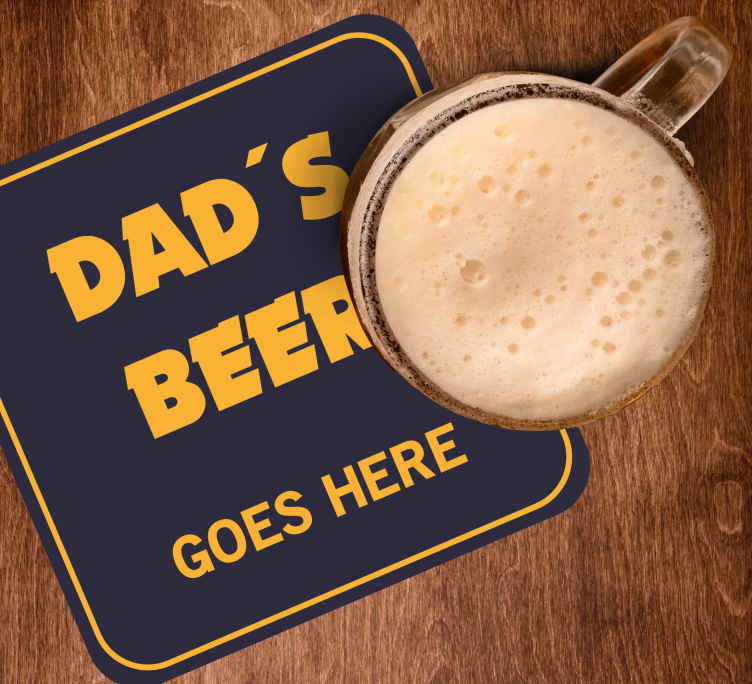 Dad's beer text vinyl coasters - TenStickers