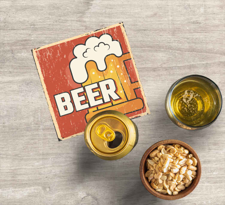 Sous verre bière motif chope de bière - TenStickers