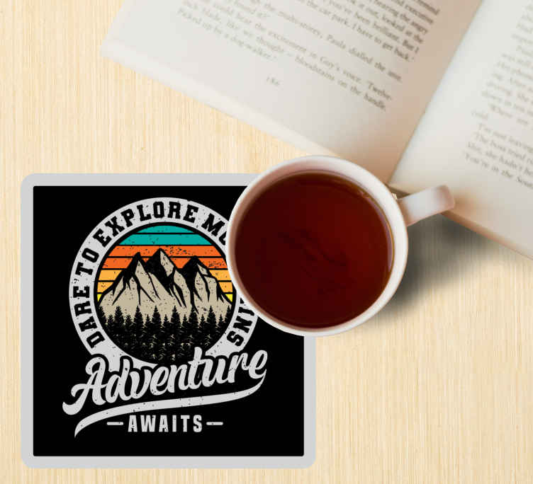 Sous verre citation aventure en montagne - TenStickers