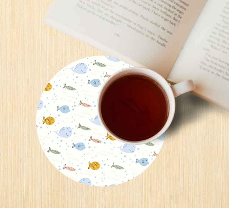 Colorful fish pattern geeky podstavek za kozarce - TenStickers