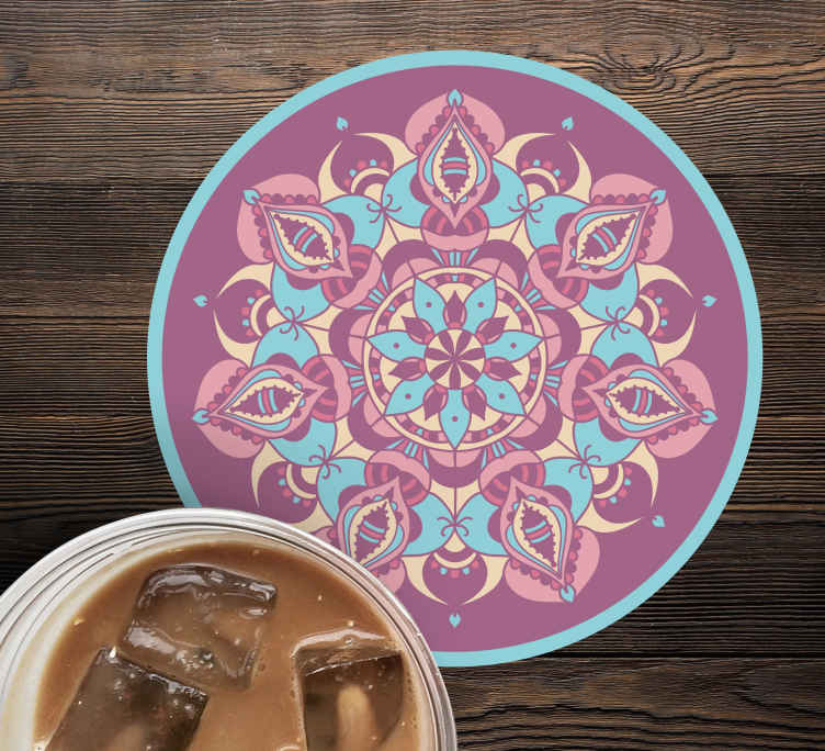 Sous verre moderne arrangement de mandala floral complexe - TenStickers
