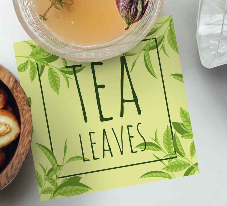 Text coasters tea leaves design - TenStickers