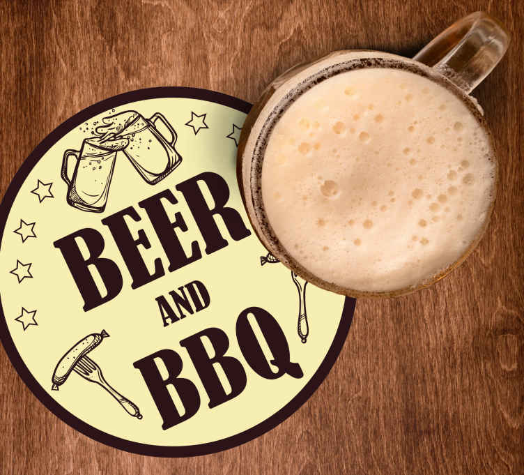 Beer & BBQ beer vinyl  mats - TenStickers