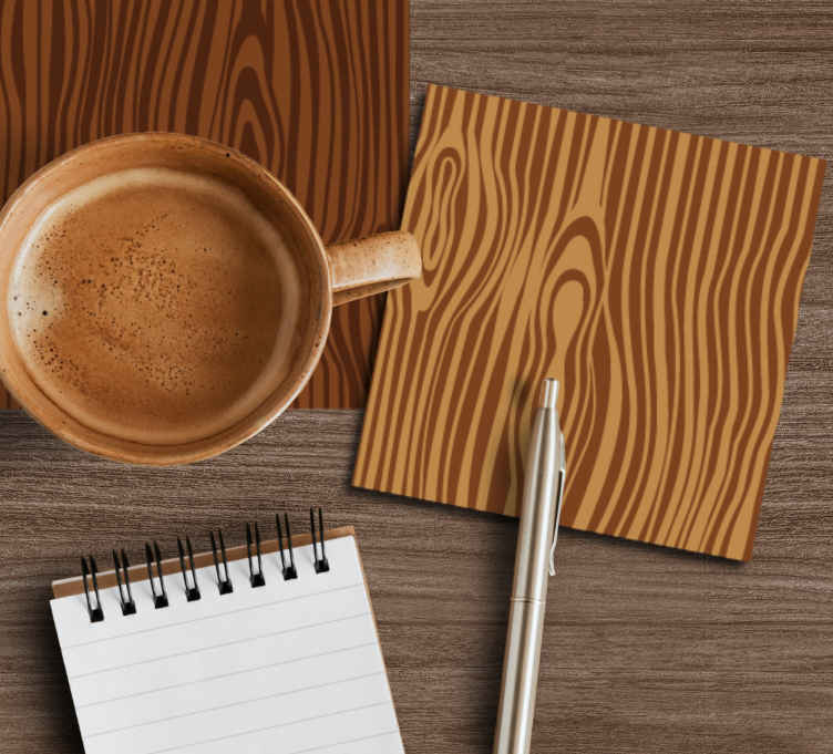 Posavasos patrón de vetas de madera natural - TenVinilo