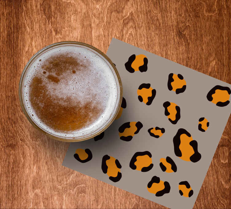 Sous verre bière motif imprimé léopard - TenStickers