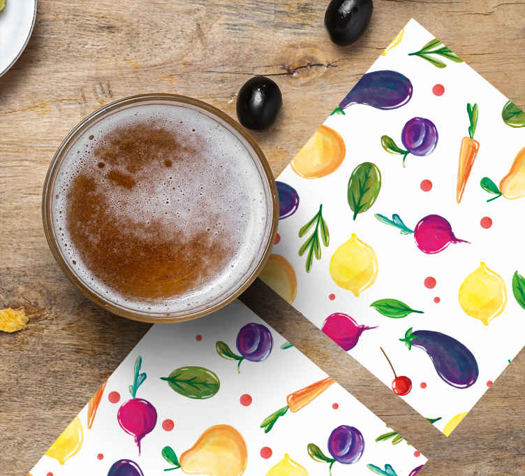 Dessous de verre moderne motif de fruits colorés - TenStickers