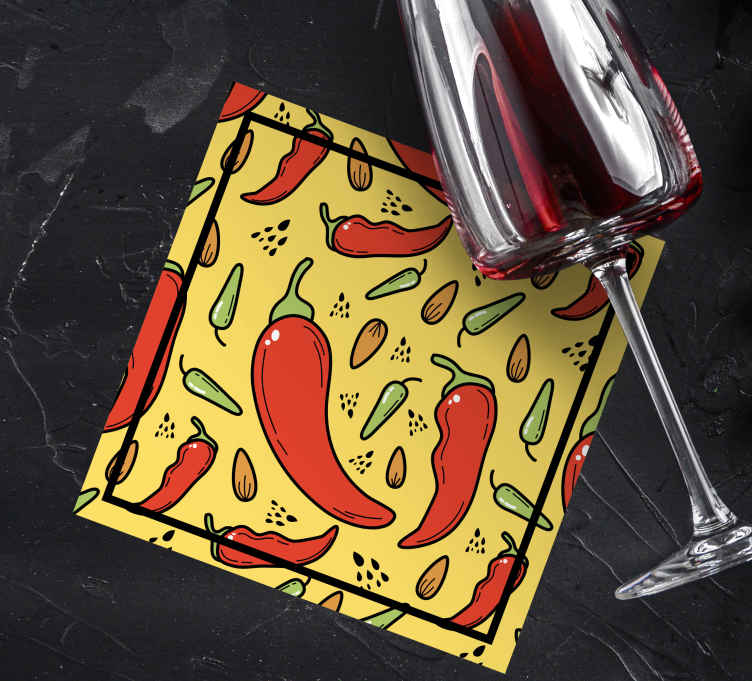 Dessous de verre moderne motif piments chili - TenStickers