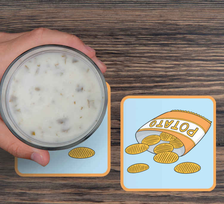 Sous verre bière illustration de sachet à snacks - TenStickers