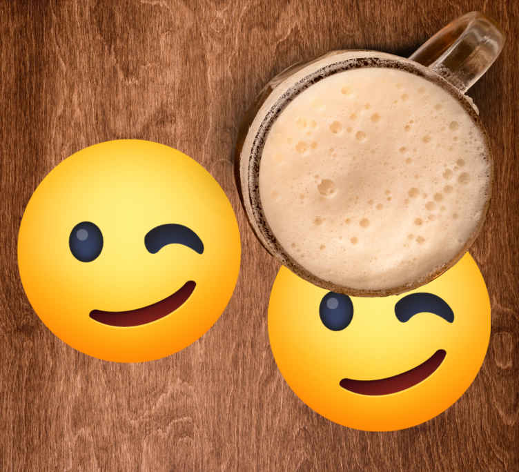 Podkładka pod kubek Emotikon z mrugnięciem - TenStickers