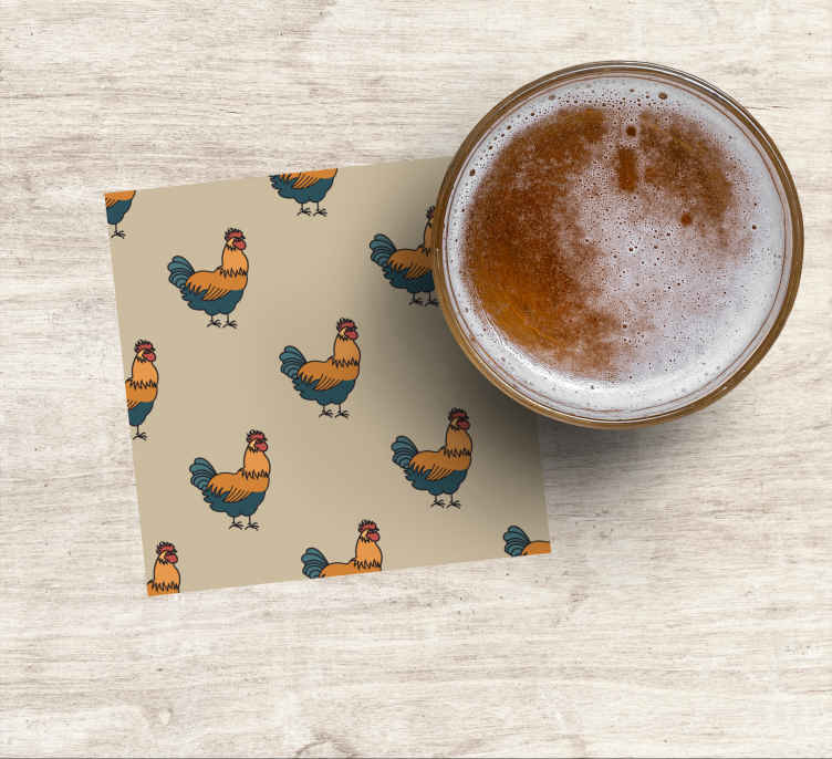 Farm seamless pattern roaster modern coaster - TenStickers