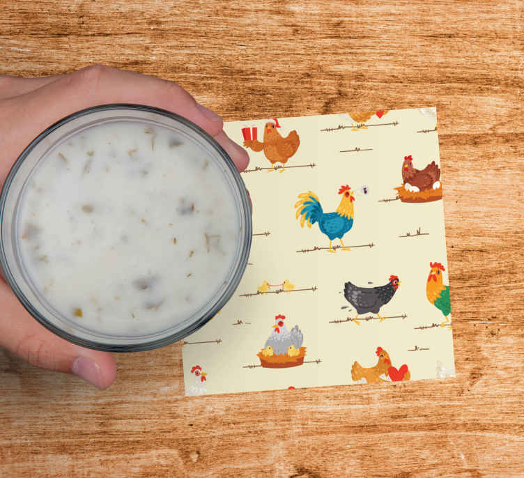 Dessous de verre moderne animaux de ferme colorés - TenStickers