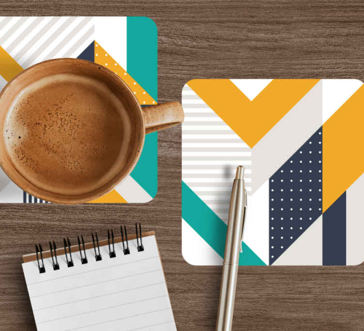 Dessous de verre moderne motifs géométriques colorés - TenStickers