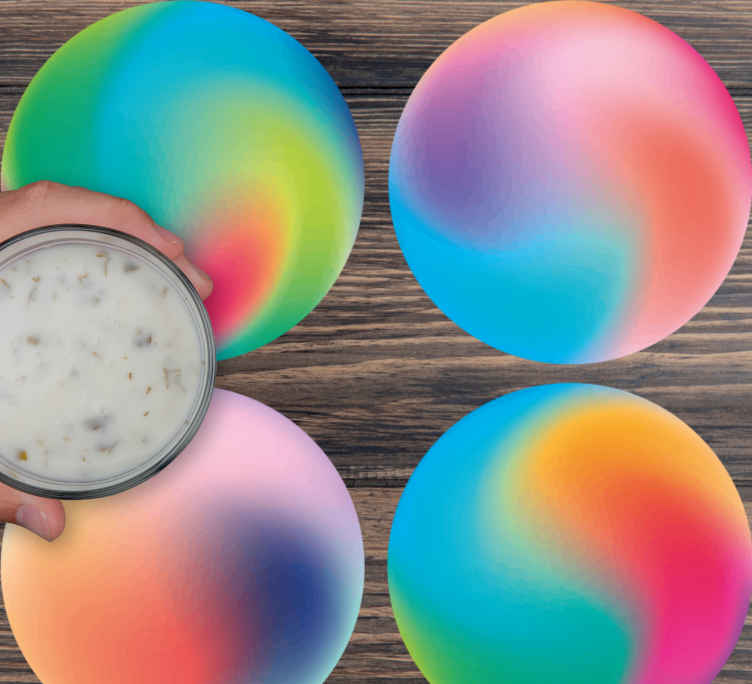 Coasters with colorful swirling patterns - TenStickers