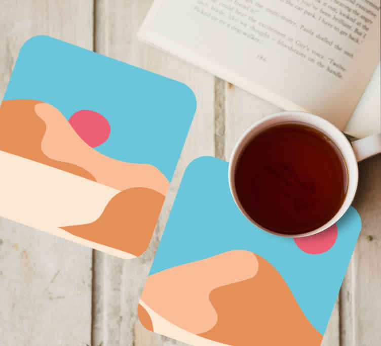 Moderne coaster i stiliseret ørkenlandskab - TenStickers
