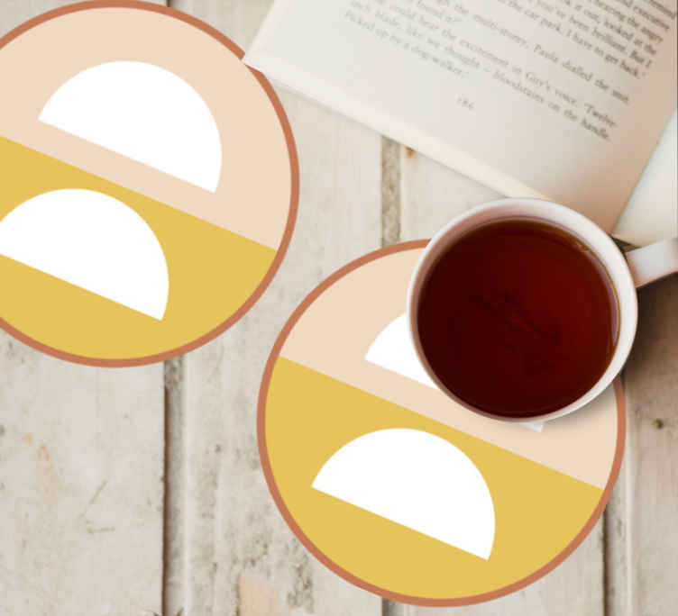 Sous verre bière cercles géométriques demi-lune - TenStickers