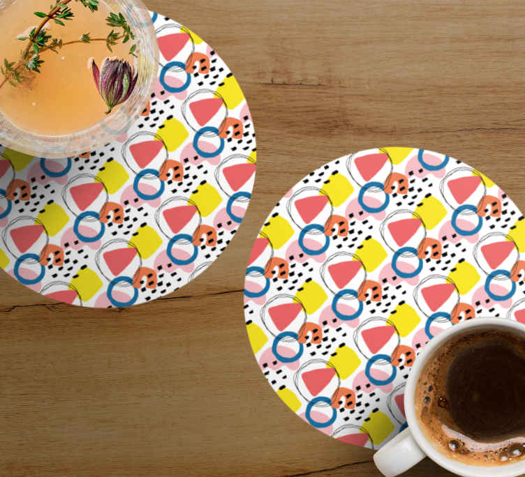 Sous verre bière formes abstraites colorées - TenStickers