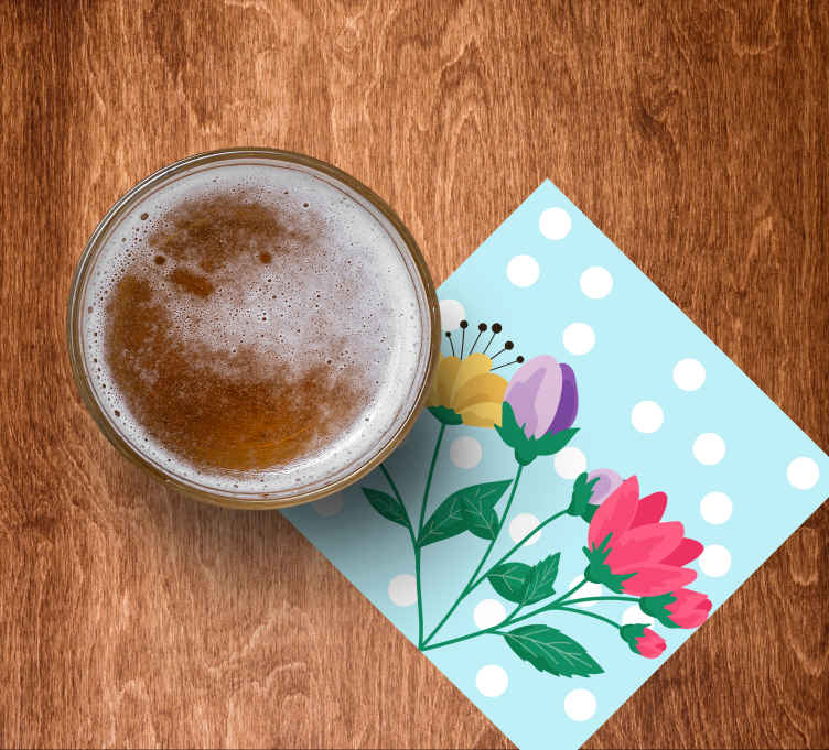 Posavasos retro Conjunto de flores