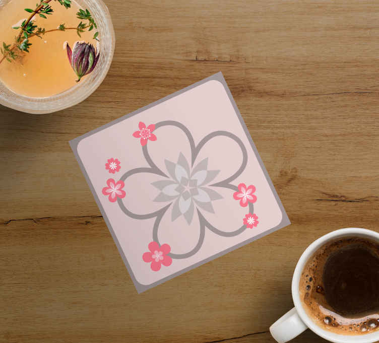 Modern coasters with floral elegant design - TenStickers