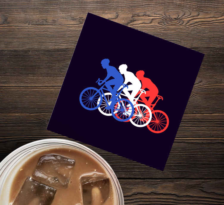 Dessous de verre moderne cyclistes en mouvement - TenStickers
