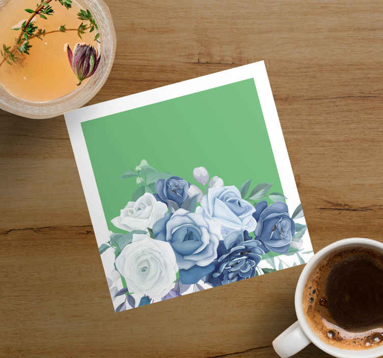 Elegante bloemstuk onderzetters bruiloft - TenStickers