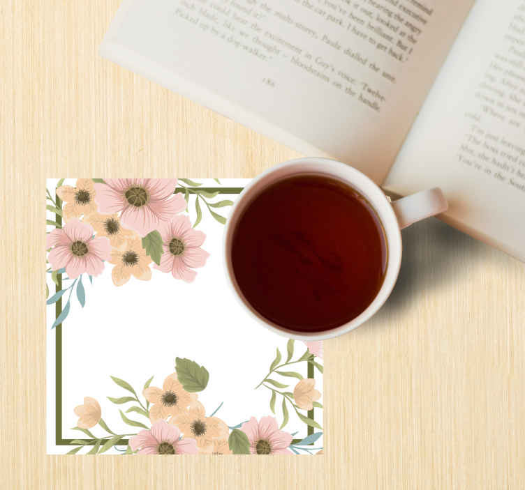Sous verre moderne cadre floral décoratif - TenStickers