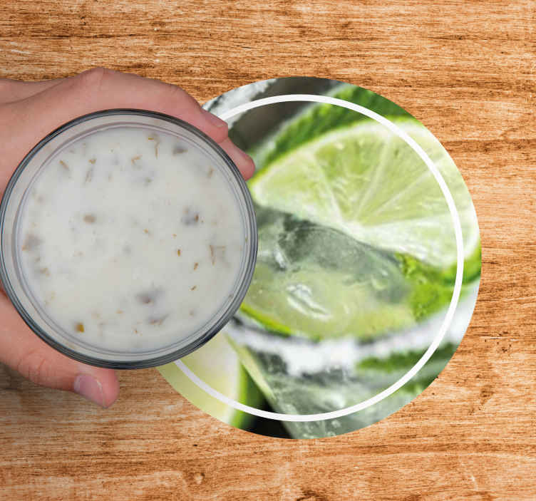 Personlig coaster med limeinfunderet forfriskning - TenStickers