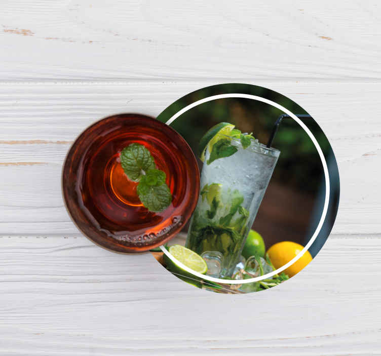 Sous verre moderne boisson mentholée rafraîchissante - TenStickers