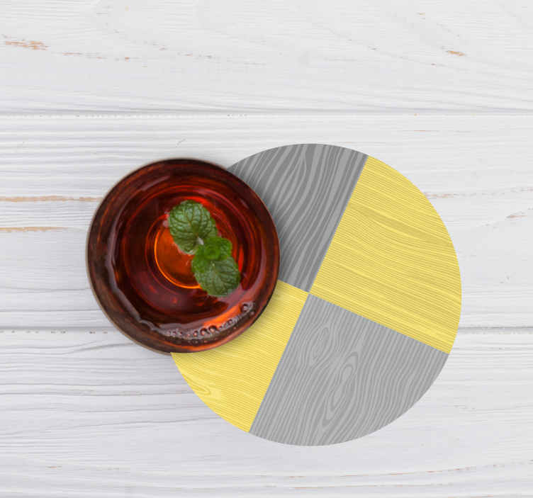 Onderzetters houten structuur cirkelpatroon - TenStickers