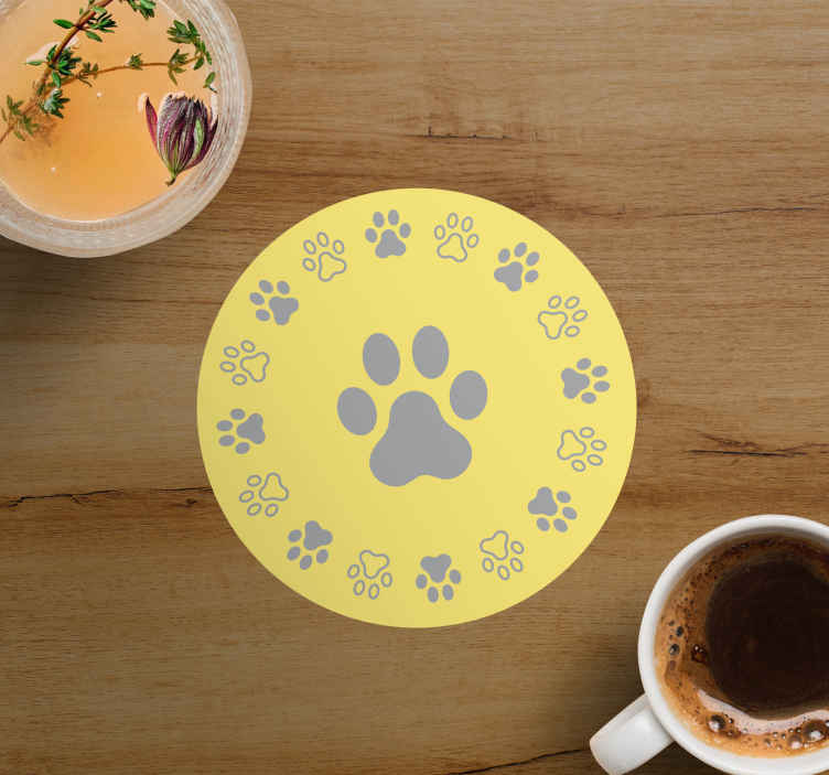 Sous verre moderne motif empreintes de pattes - TenStickers