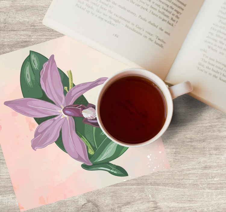 Sous verre moderne fleur d'orchidée élégante - TenStickers