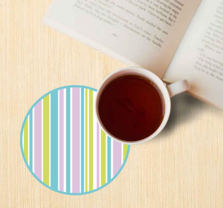 Coasters colorful striped circle - TenStickers