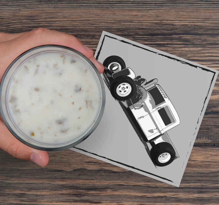 Sous verre bière représentation intemporelle hot rod - TenStickers