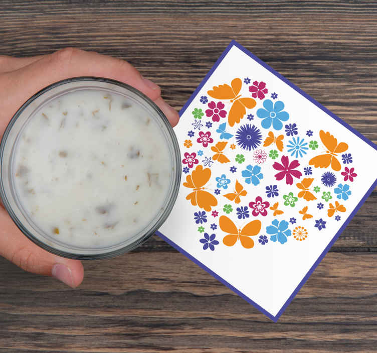 Underlag moderne blomsterhjertearrangement - Tenstickers