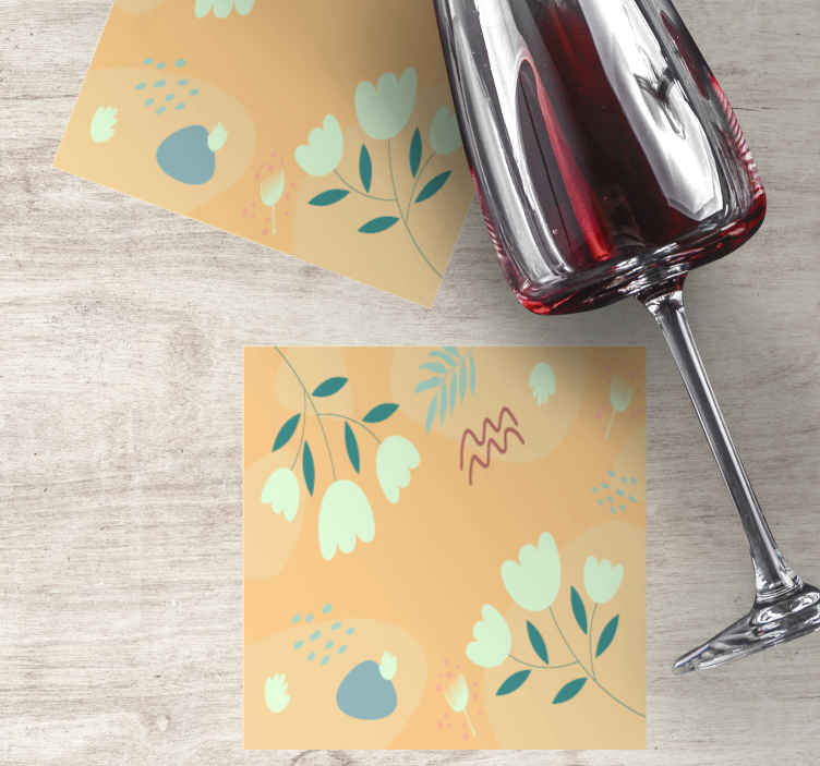 Underlag moderne blomster minimalistiske mønstre - Tenstickers