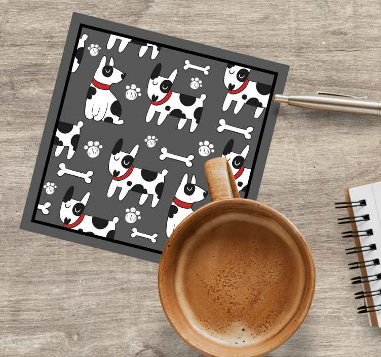 Dessous de verre moderne motif de chien joueur - TenStickers
