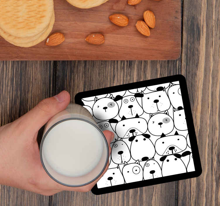 Whimsical dog faces podstavek za kozarce - TenStickers