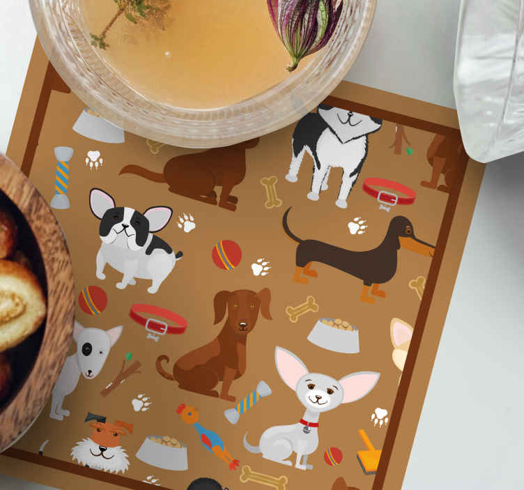 Moderne coaster med legende hundeillustrationer - TenStickers
