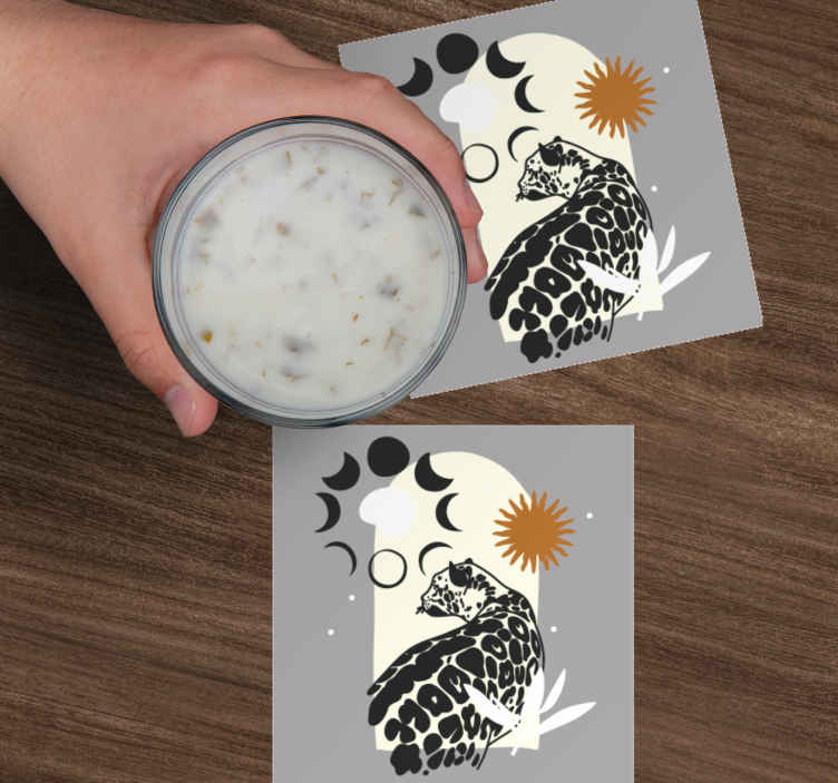 Sous verre bière silhouette de léopard élégante - TenStickers