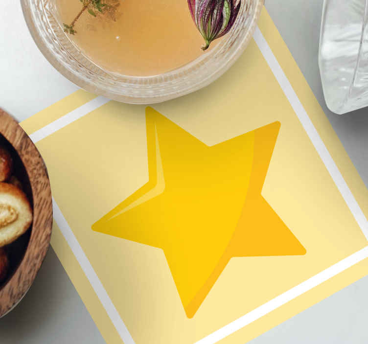 Dessous de verre moderne étoile jaune audacieuse - TenStickers
